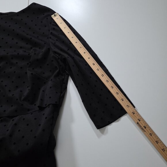 Tahari Arthur S. Levine Dress Womens 18W Black Polka Dots Layered Tiered Mature - Picture 6 of 16